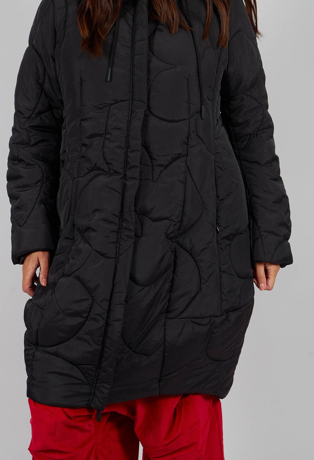 Quilted Tulip Coat in Black - 3191203