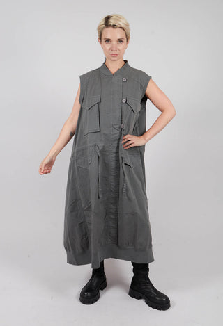 PRE-ORDER - Sleeveless Utility Dress in Dark Grey - 3200903