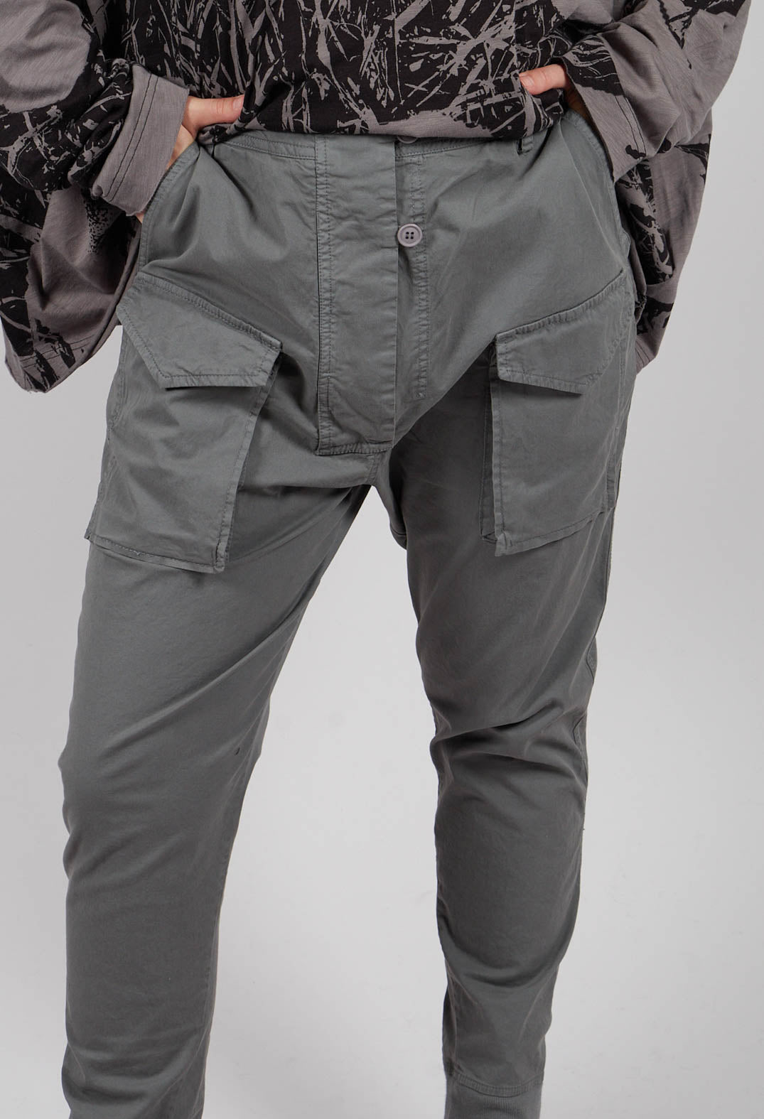 Slim Leg Utility Trousers in Dark Grey - 3200107