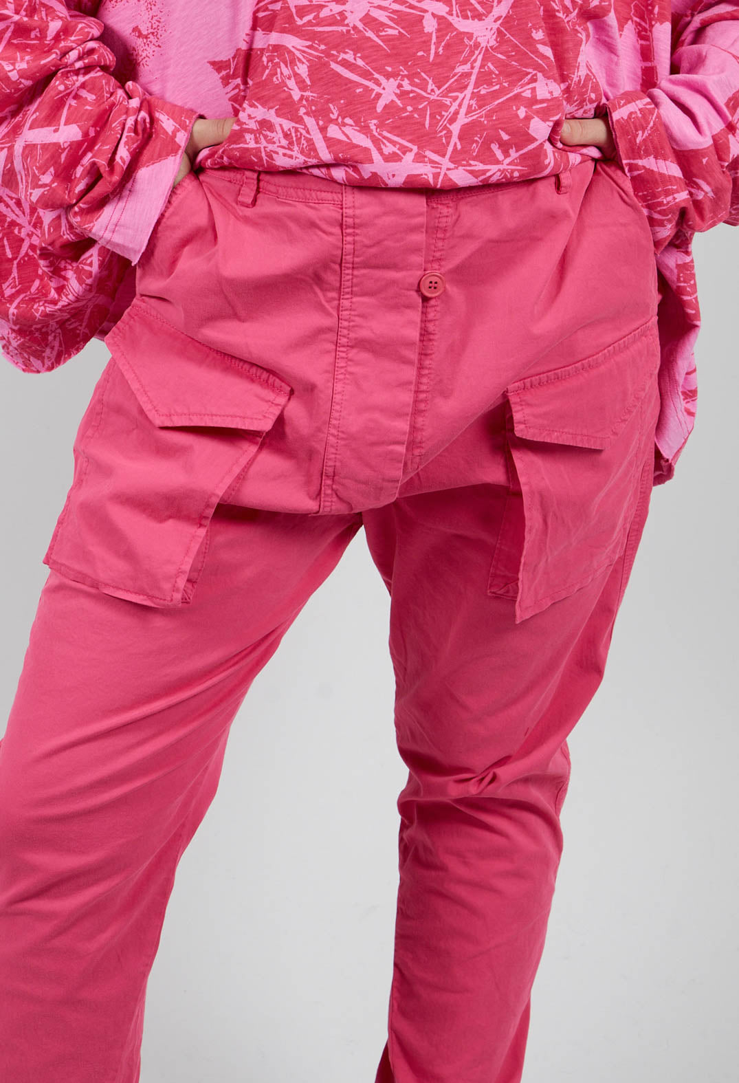 Slim Leg Utility Trousers in Lotus - 3200107