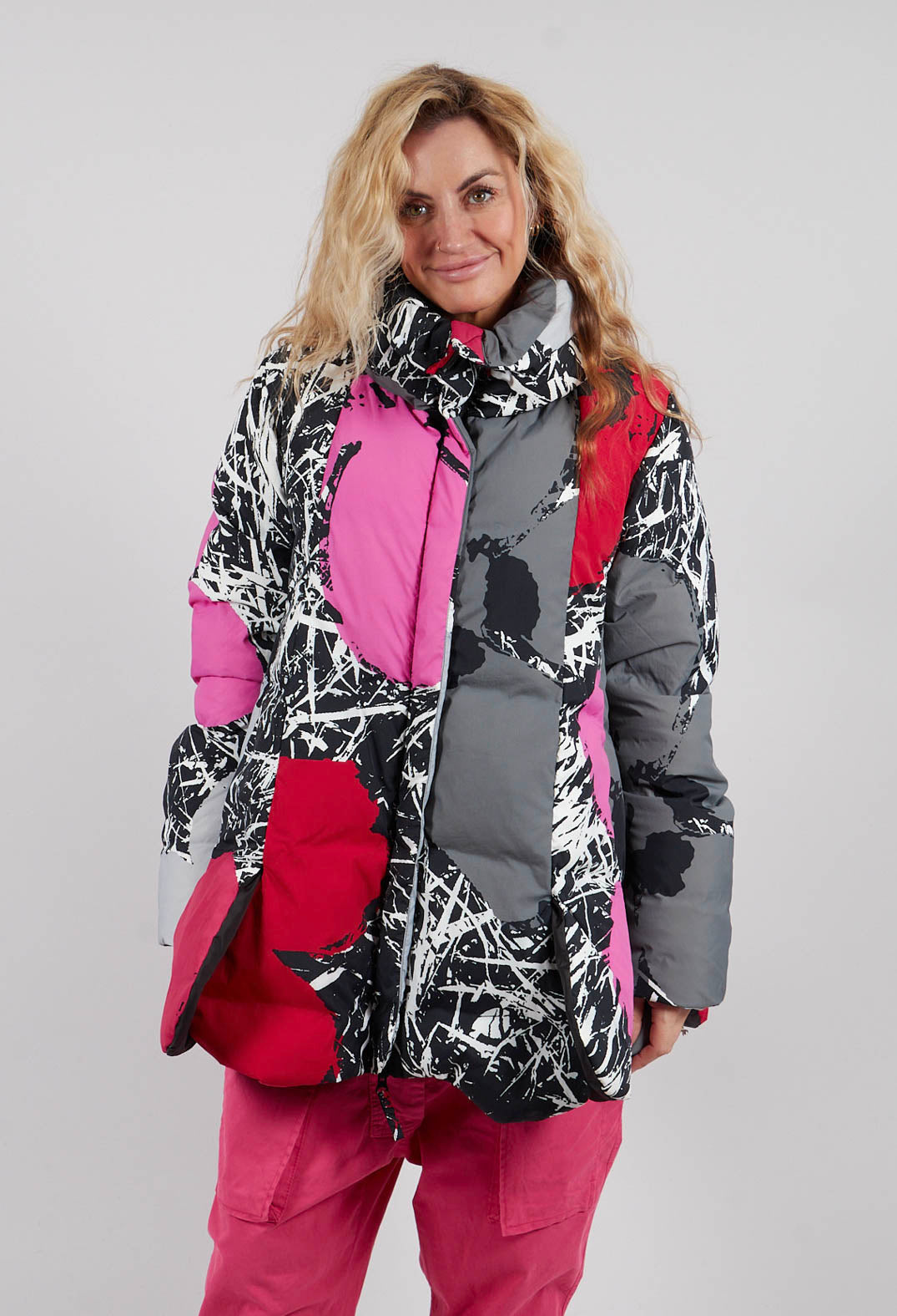 Tulip Hem Padded Jacket in Multicolour - 3211104