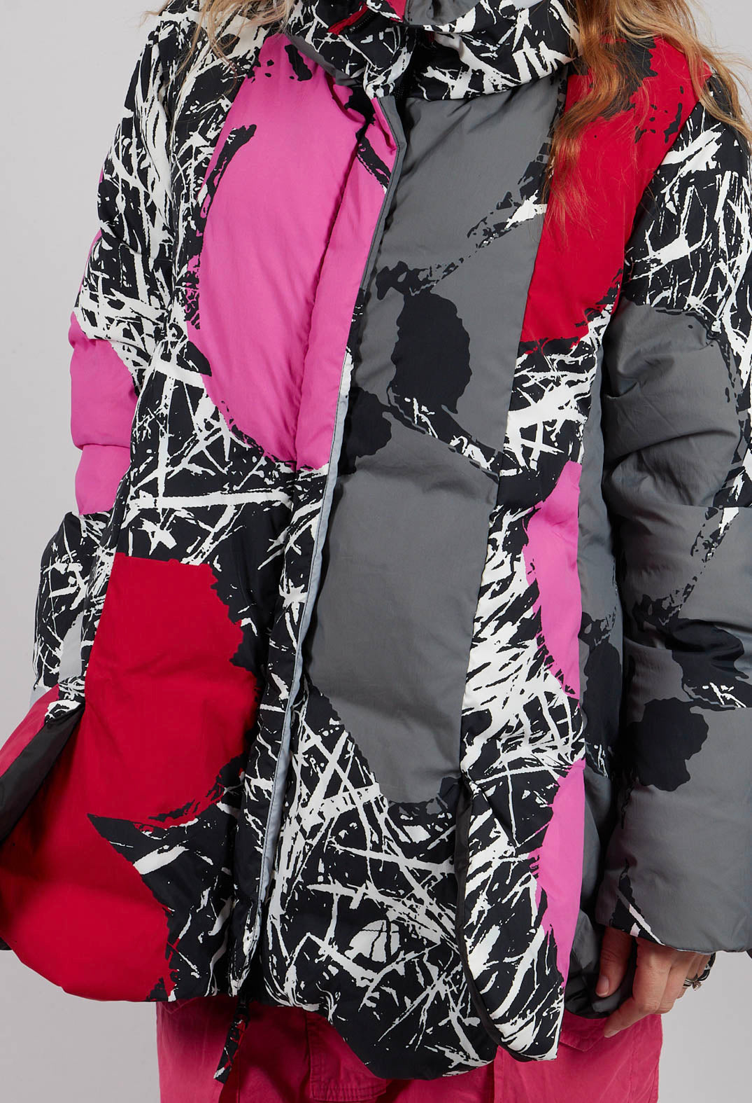 Tulip Hem Padded Jacket in Multicolour - 3211104