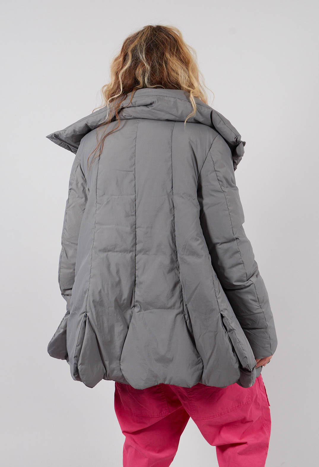 Tulip Hem Padded Jacket in Dark Grey - 3211124