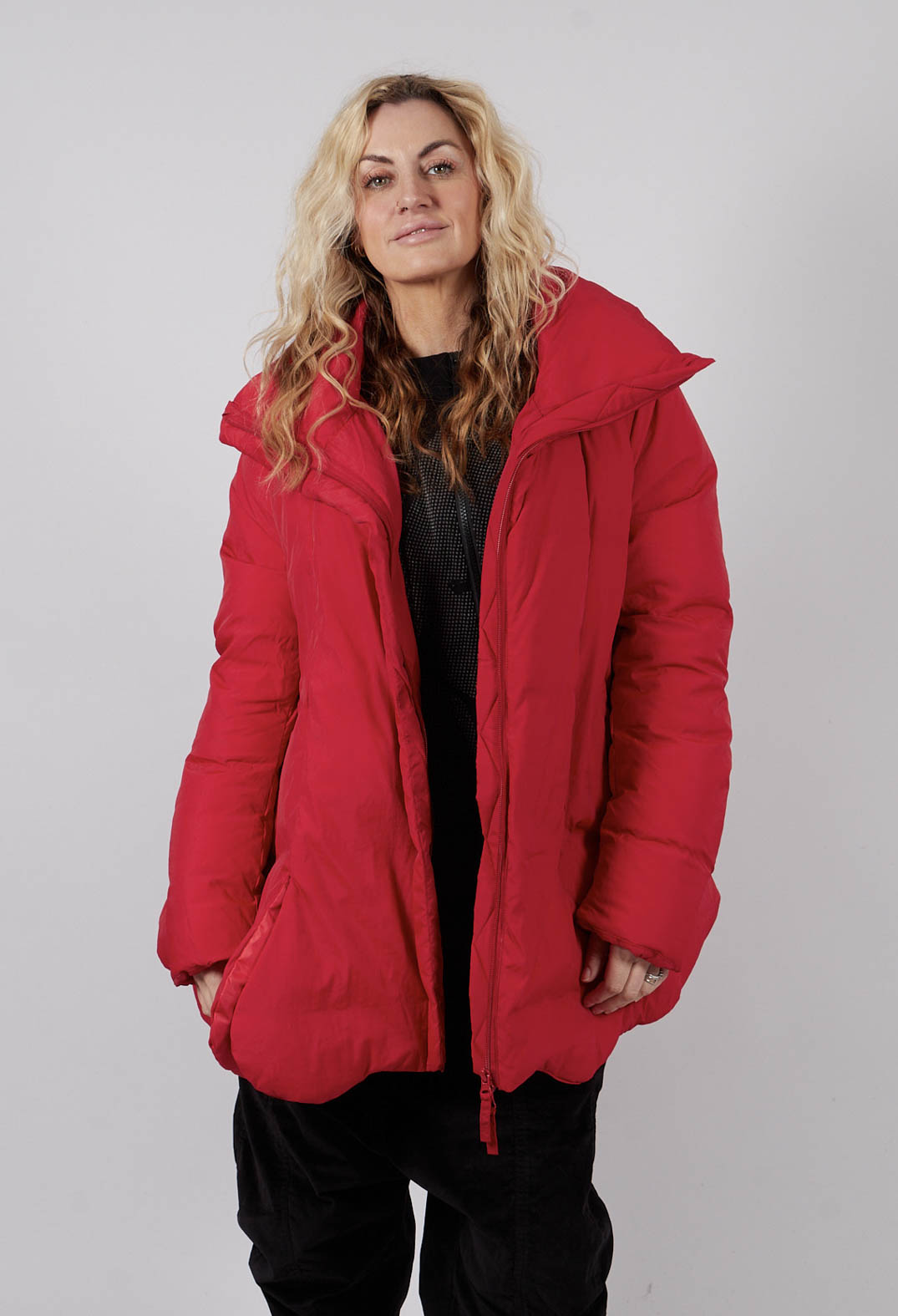 Tulip Hem Padded Jacket in Rose - 3211124