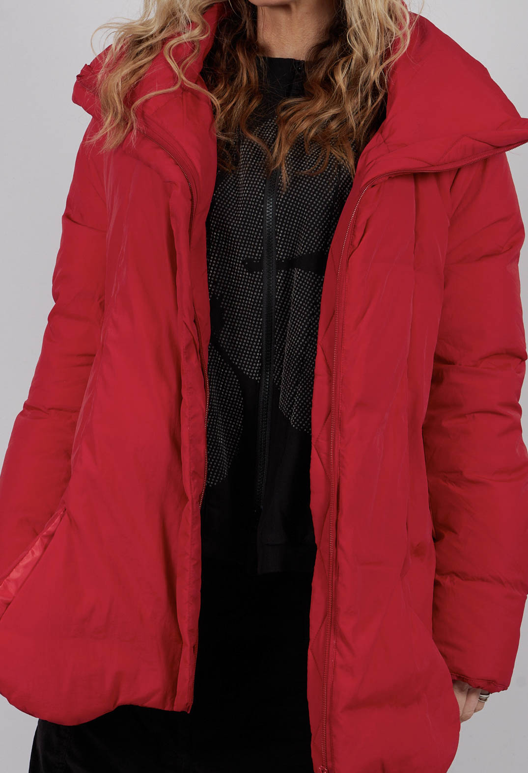 Tulip Hem Padded Jacket in Rose - 3211124