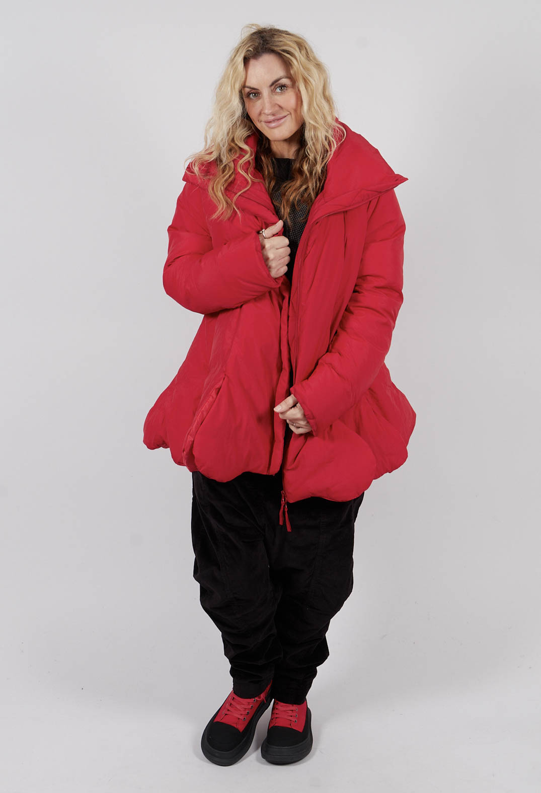 Tulip Hem Padded Jacket in Rose - 3211124