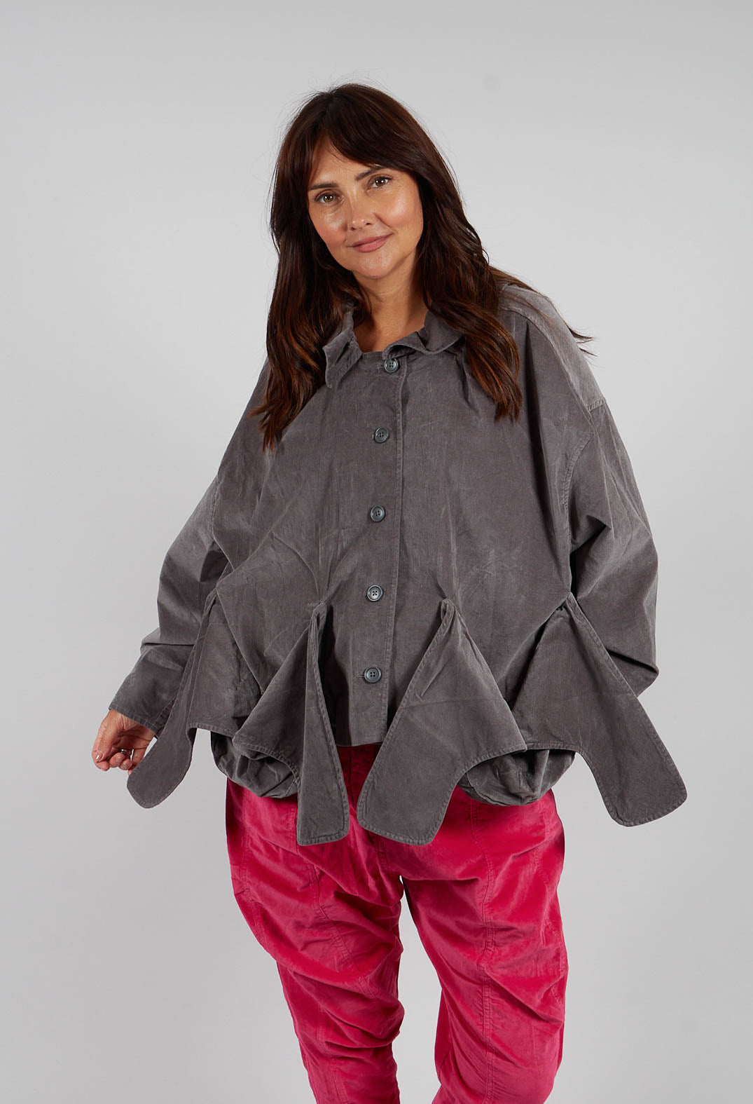 Short Jacket with Feature Pockets in Dark Grey - 3231101