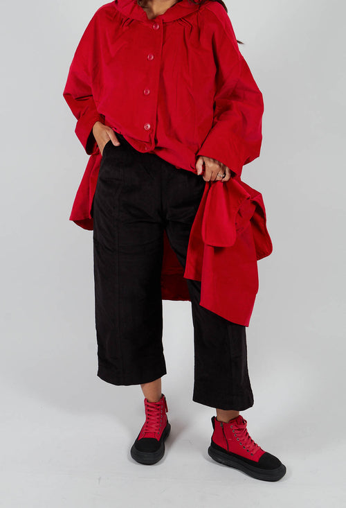 Cropped Pull On Trousers in Black - 3230102