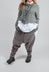 Velvet Drop Crotch Trousers in Dark Grey - 3230104