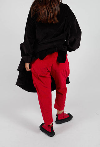 Velvet Drop Crotch Trousers in Rose - 3230104