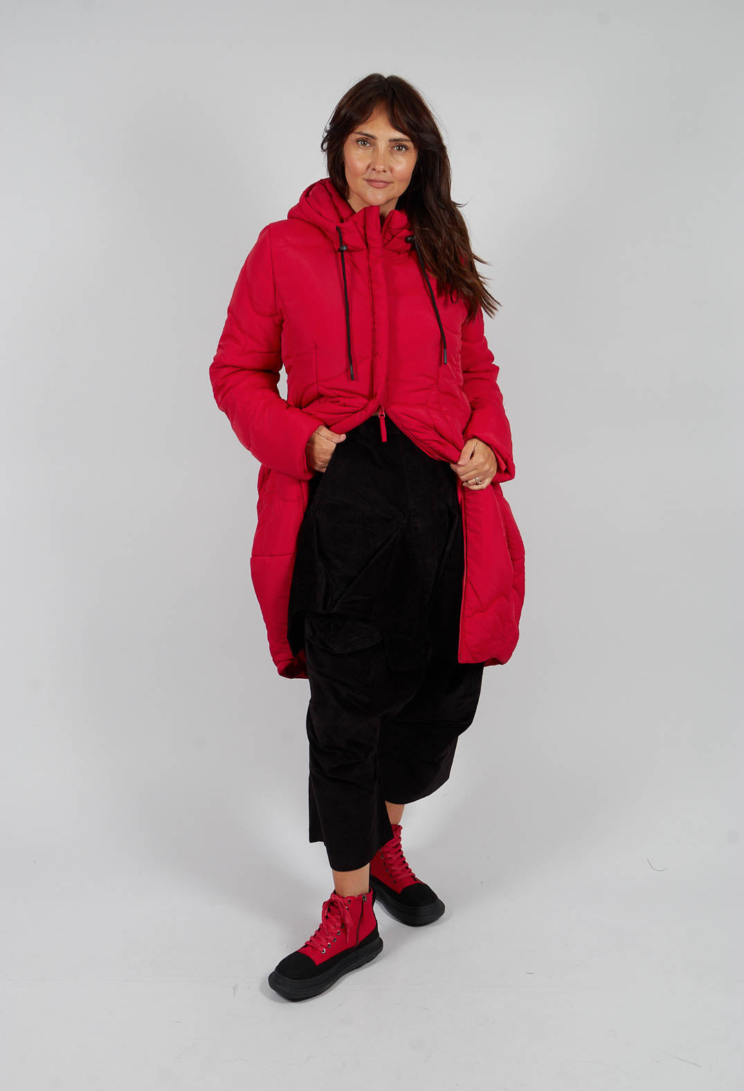 Drop Crotch Trousers with Feature Pockets in Black - 3230105