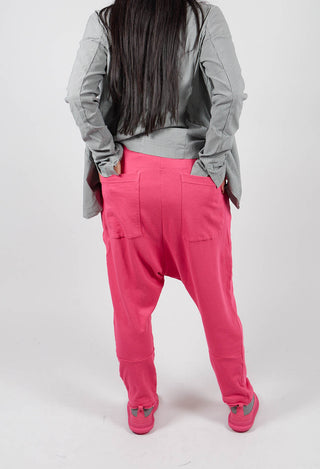 Drop Crotch Trousers with Circular Pocket in Lotus - 3250102