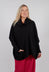 Cowl Neck Top with Circular Pocket in Black - 3250505