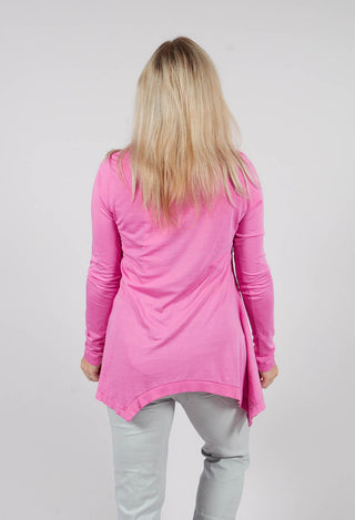 Long Sleeve T-Shirt with Asymmetric Hem in Lily - 3260501