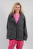 Oversized Jacket with Raw Edges in Dark Grey - 3281101