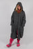 Coat with Raw Edges in Dark Grey - 3281203