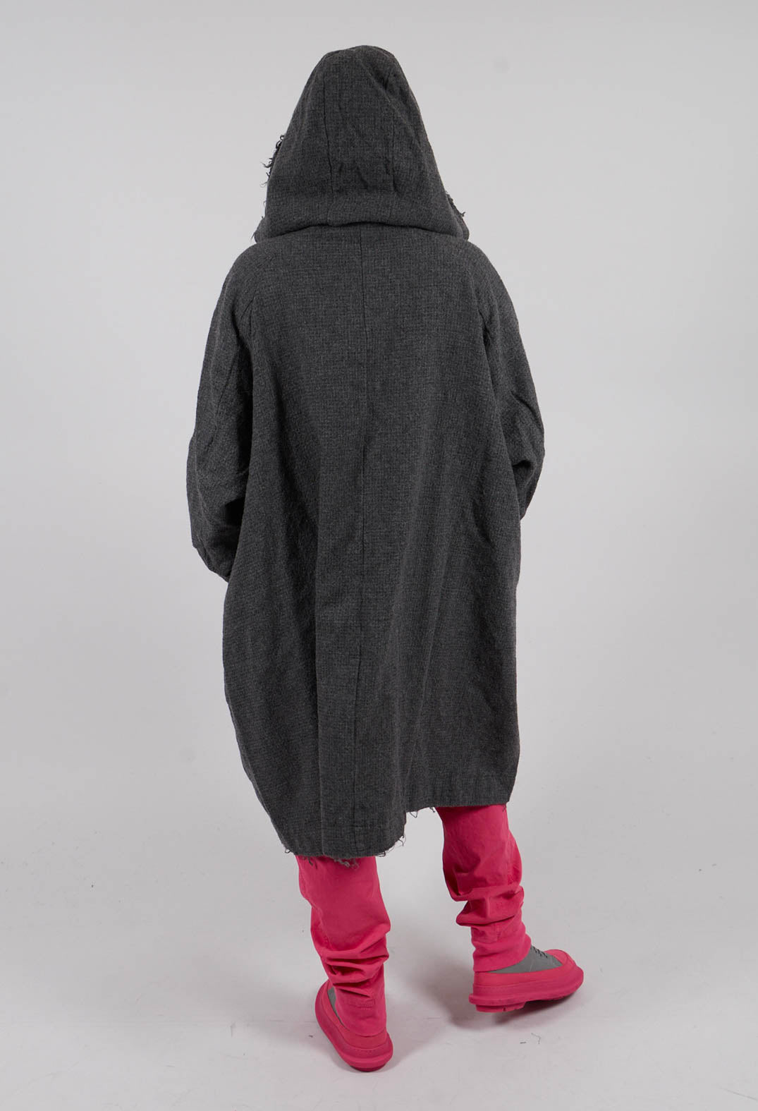 Coat with Raw Edges in Dark Grey - 3281203