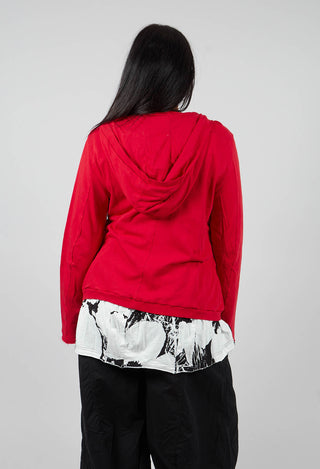 Zip Up Hooded Jacket in Rose with Lotusflock - 3291115