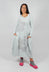 Tulip Hem Jersey Dress in Light Grey with Dark Greyflock - 3290917