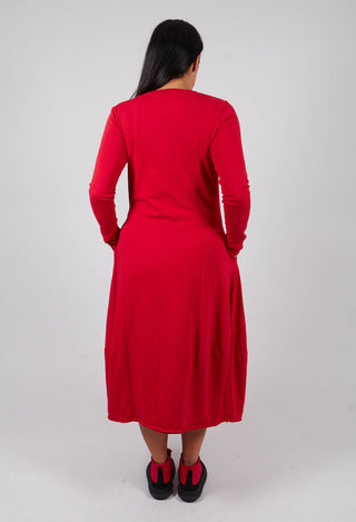 Tulip Hem Jersey Dress in Rose with Lotusflock - 3290917