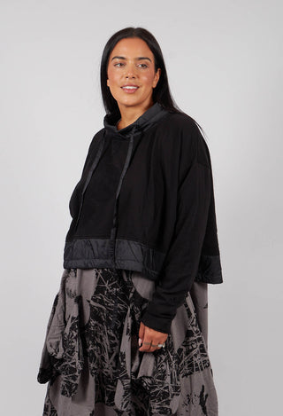 Dual Fabric Top in Black with Blackflock - 3290520