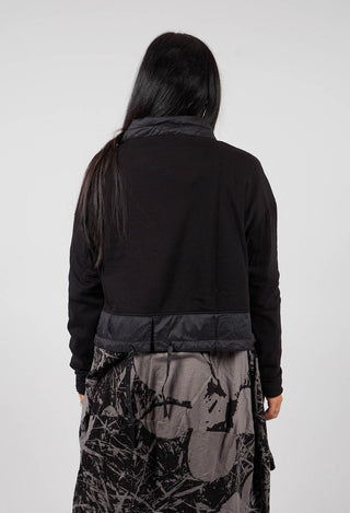 Dual Fabric Top in Black with Blackflock - 3290520