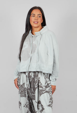 Dual Fabric Top in Light Grey with Dark Greyflock - 3290520