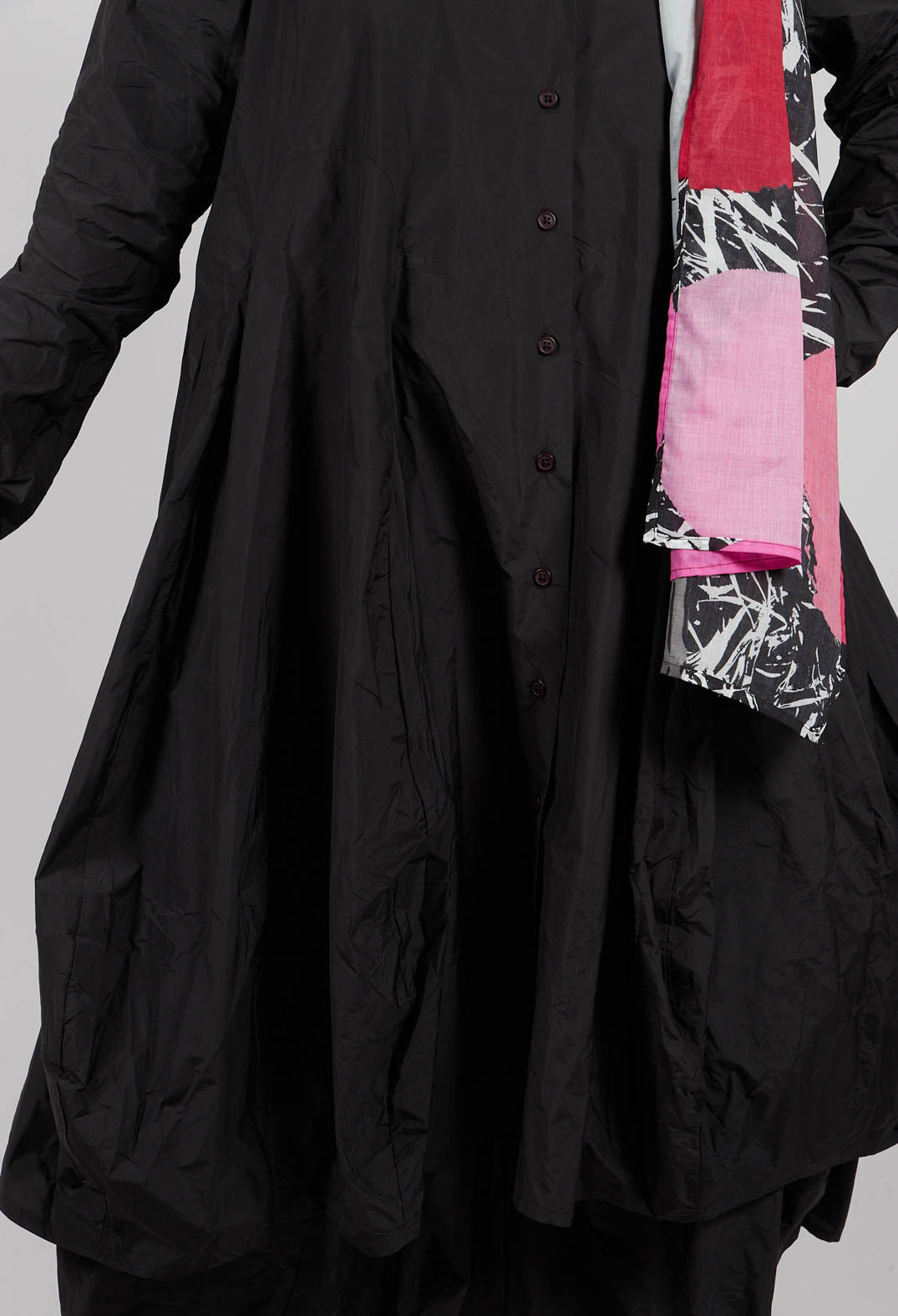 Shirt Dress with Tulip Hem in Black - 3300906