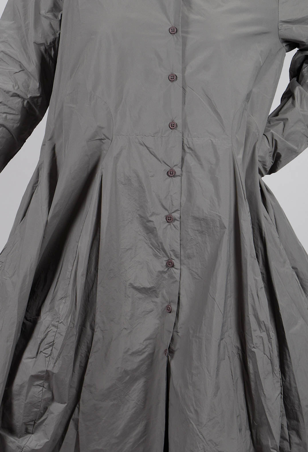 Shirt Dress with Tulip Hem in Dark Grey - 3300906