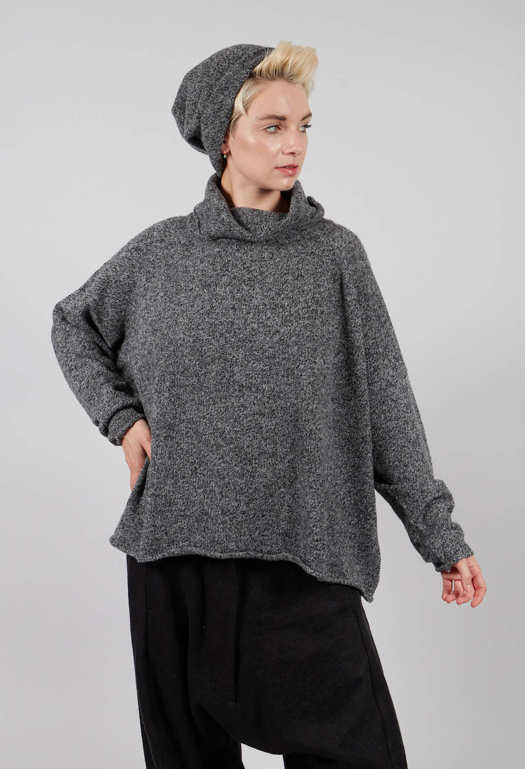 High Neck Jumper in Dark Grey - 3310701