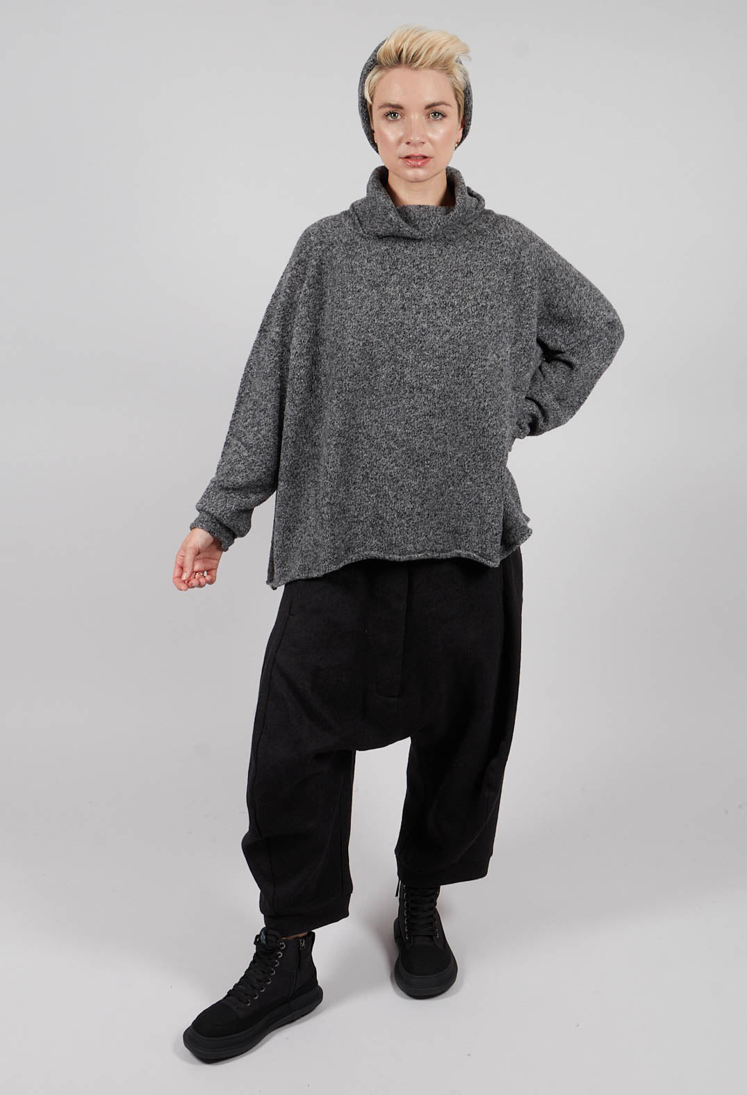 High Neck Jumper in Dark Grey - 3310701