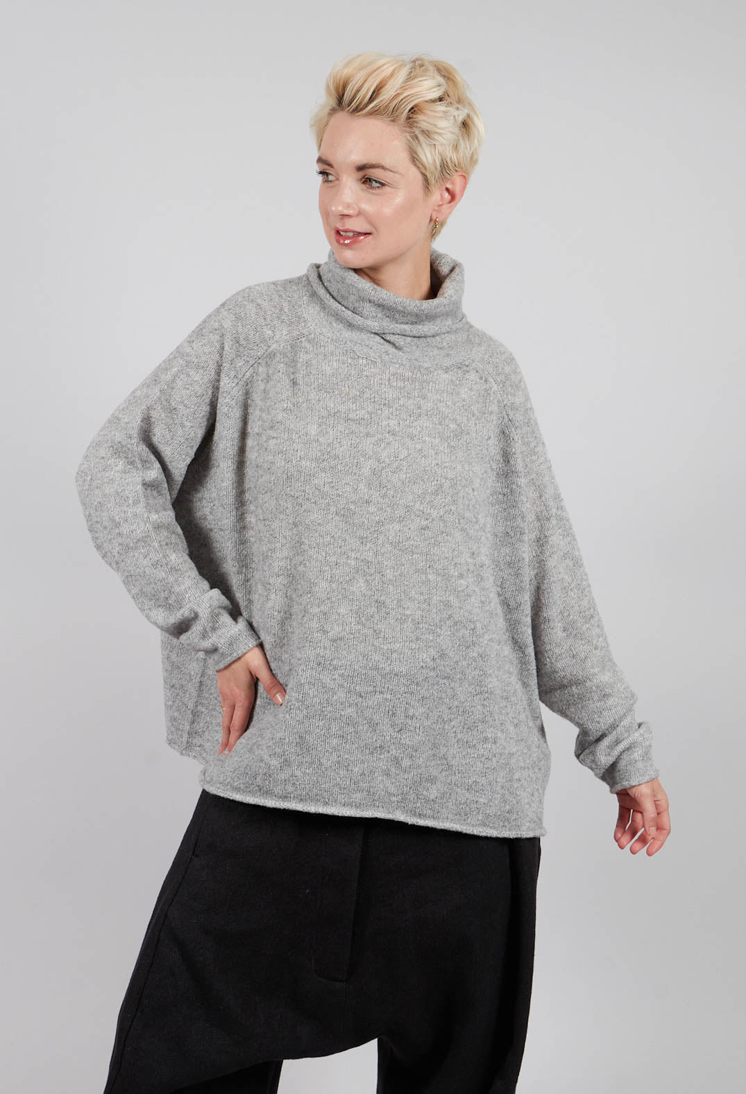 High Neck Jumper in Light Grey - 3310701