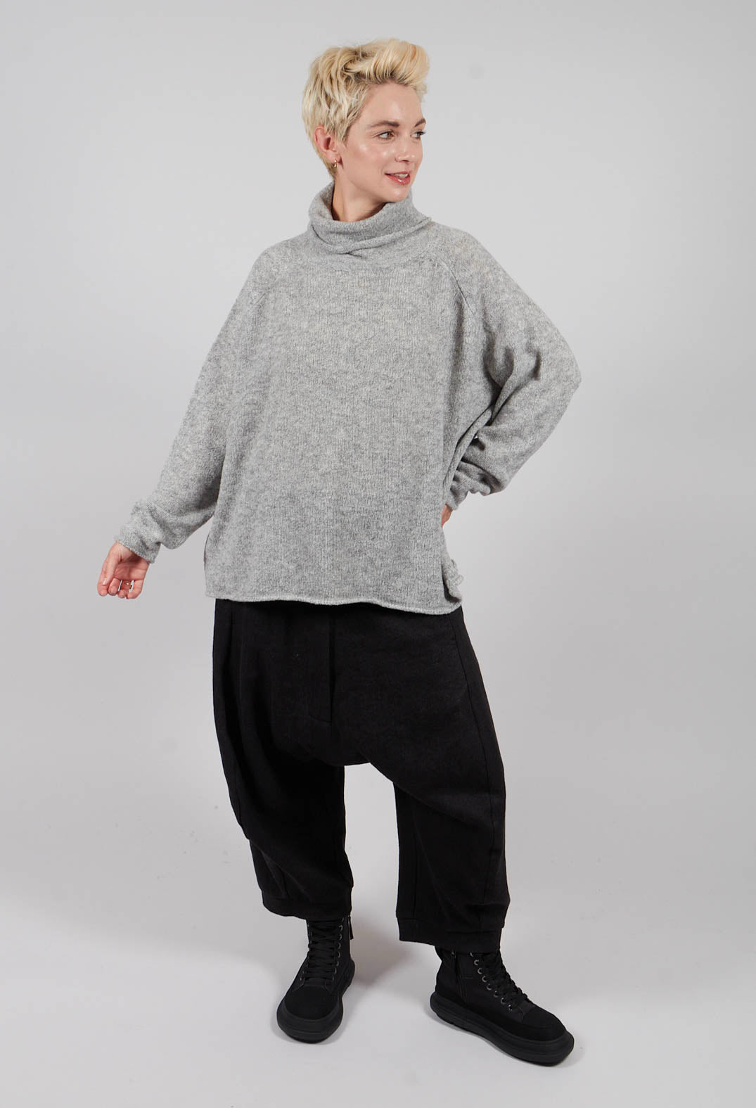 High Neck Jumper in Light Grey - 3310701