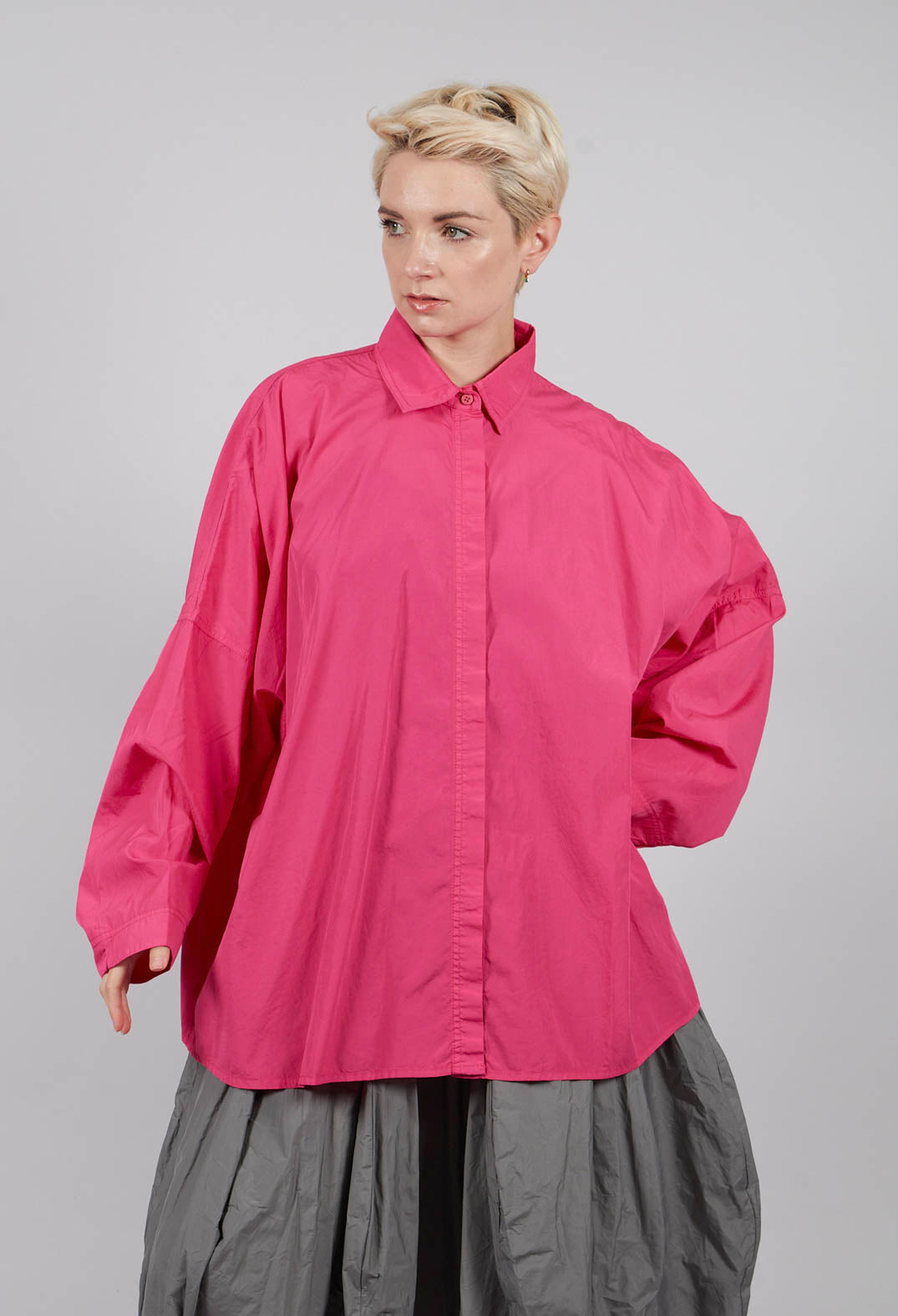 Oversized Cotton Shirt in Lotus - 3350401