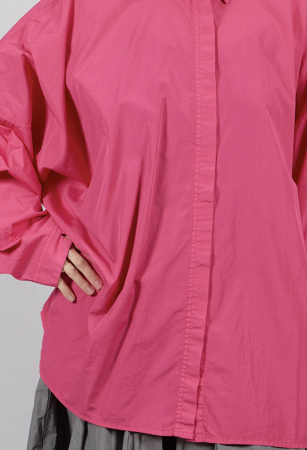 Oversized Cotton Shirt in Lotus - 3350401