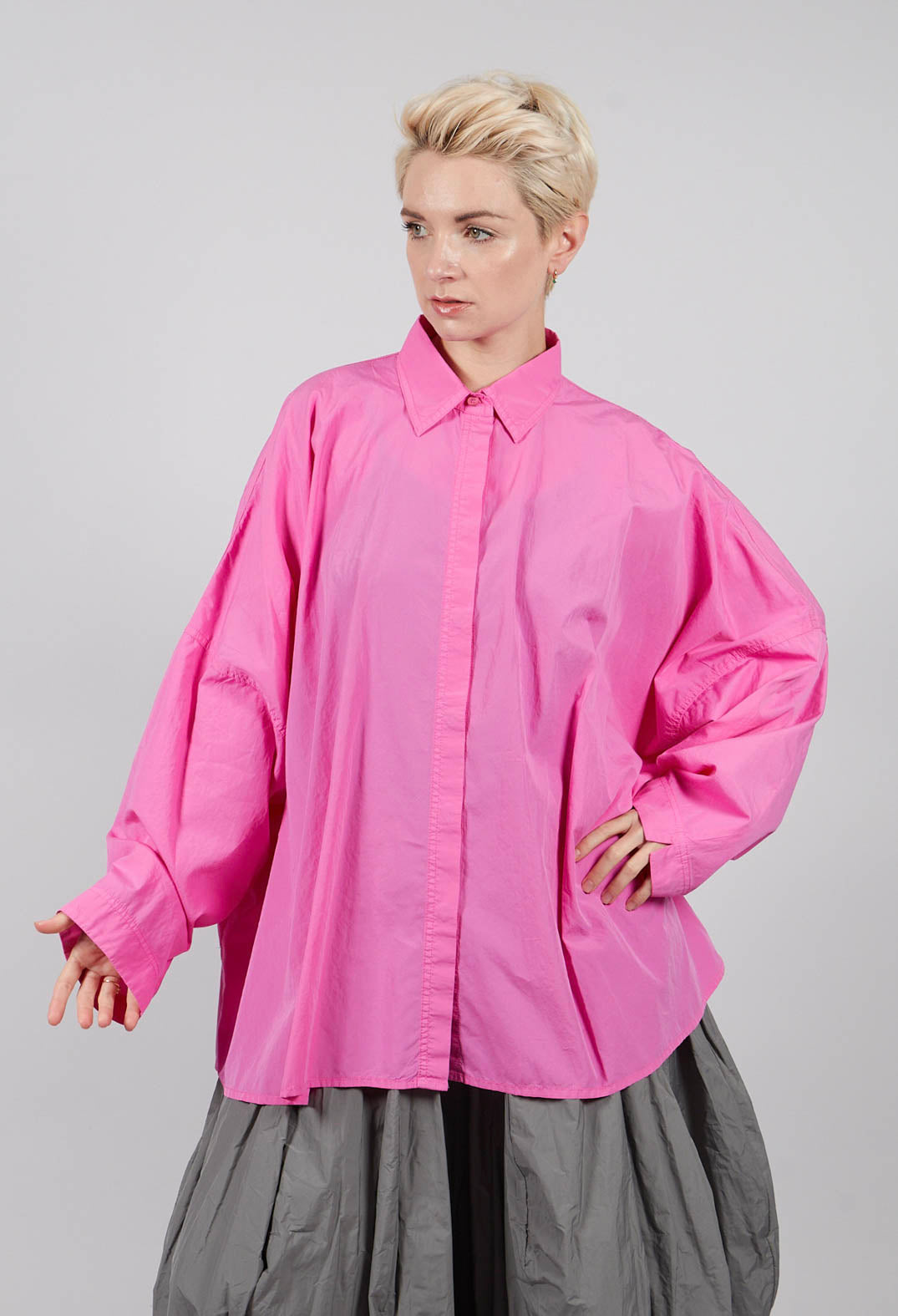 Oversized Cotton Shirt in Lily - 3350401