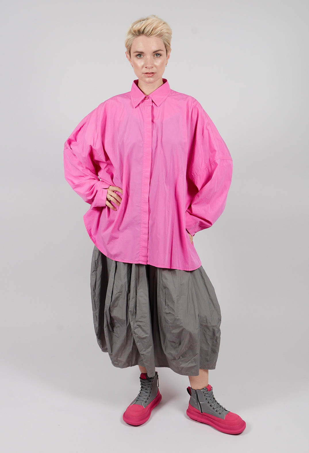 Oversized Cotton Shirt in Lily - 3350401