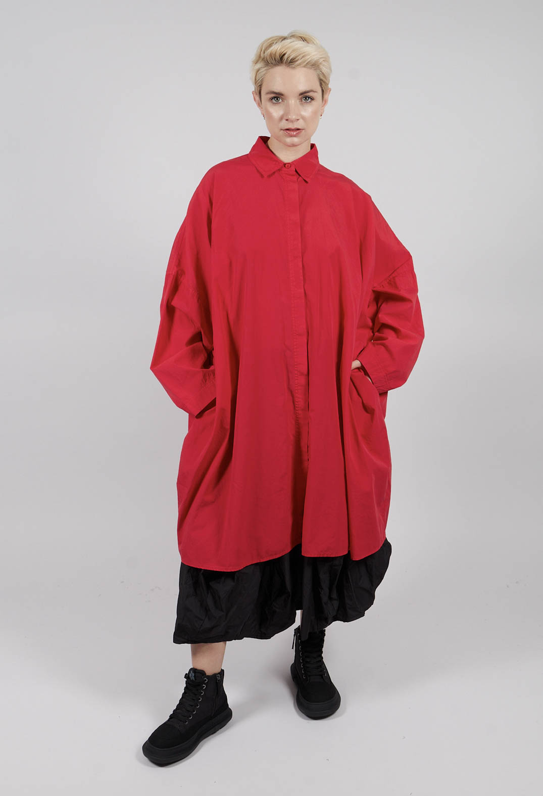Oversized Cotton Shirt Dress in Rose - 3350902