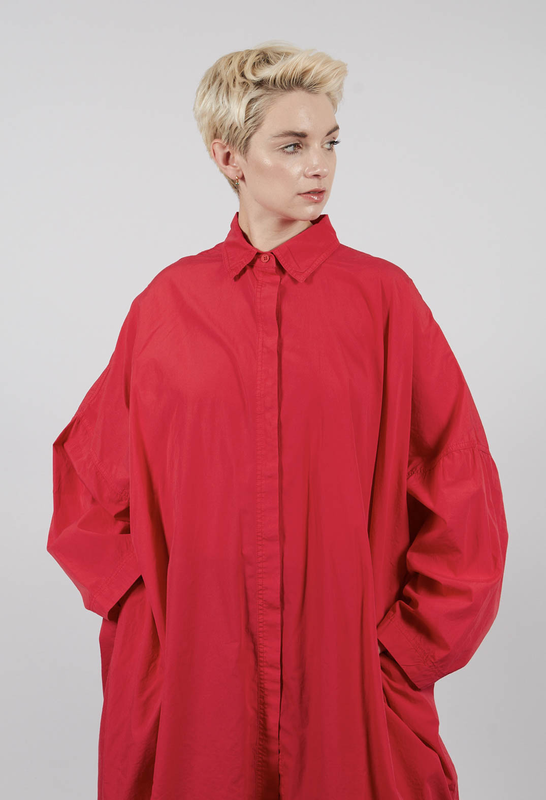 Oversized Cotton Shirt Dress in Rose - 3350902