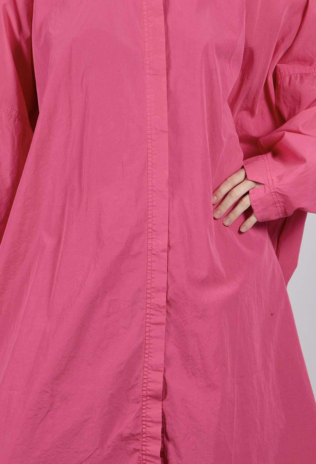 Oversized Cotton Shirt Dress in Lotus - 3350902