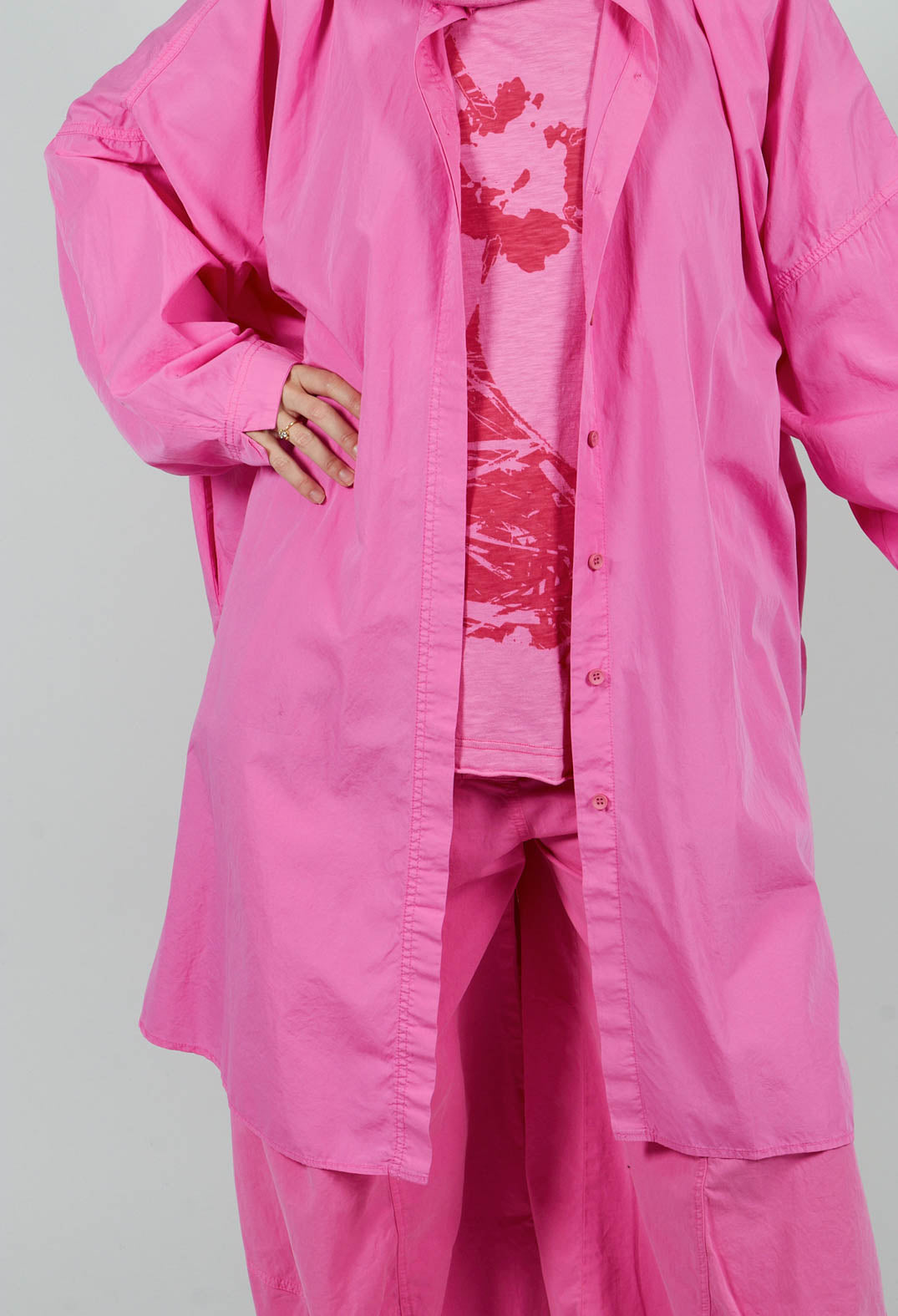 Oversized Cotton Shirt Dress in Lily - 3350902