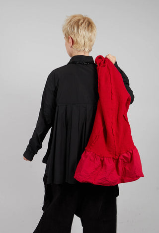 Cotton Shirt with Pleated Back in Black - 3350403