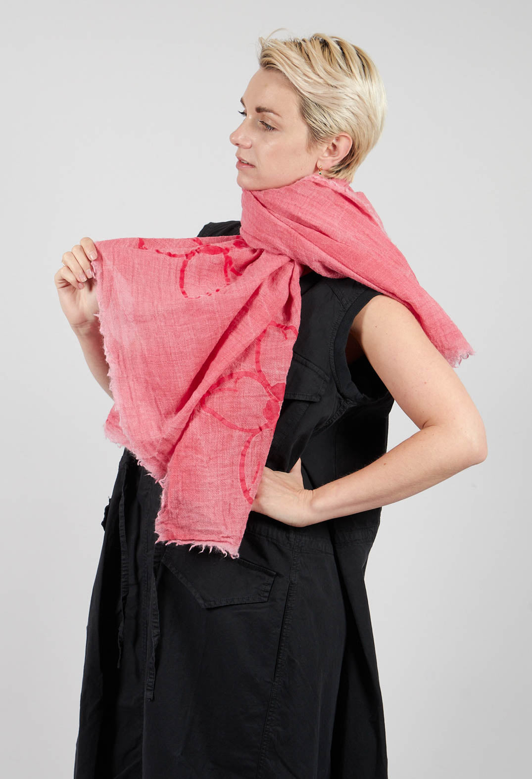 Lightweight Motif Scarf in Rose with Lotusflock - 3361404