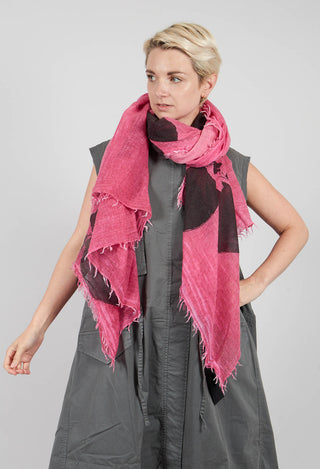 Lightweight Scarf with Raw Edges in Lily Print - 3361406