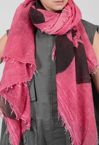 Lightweight Scarf with Raw Edges in Lily Print - 3361406