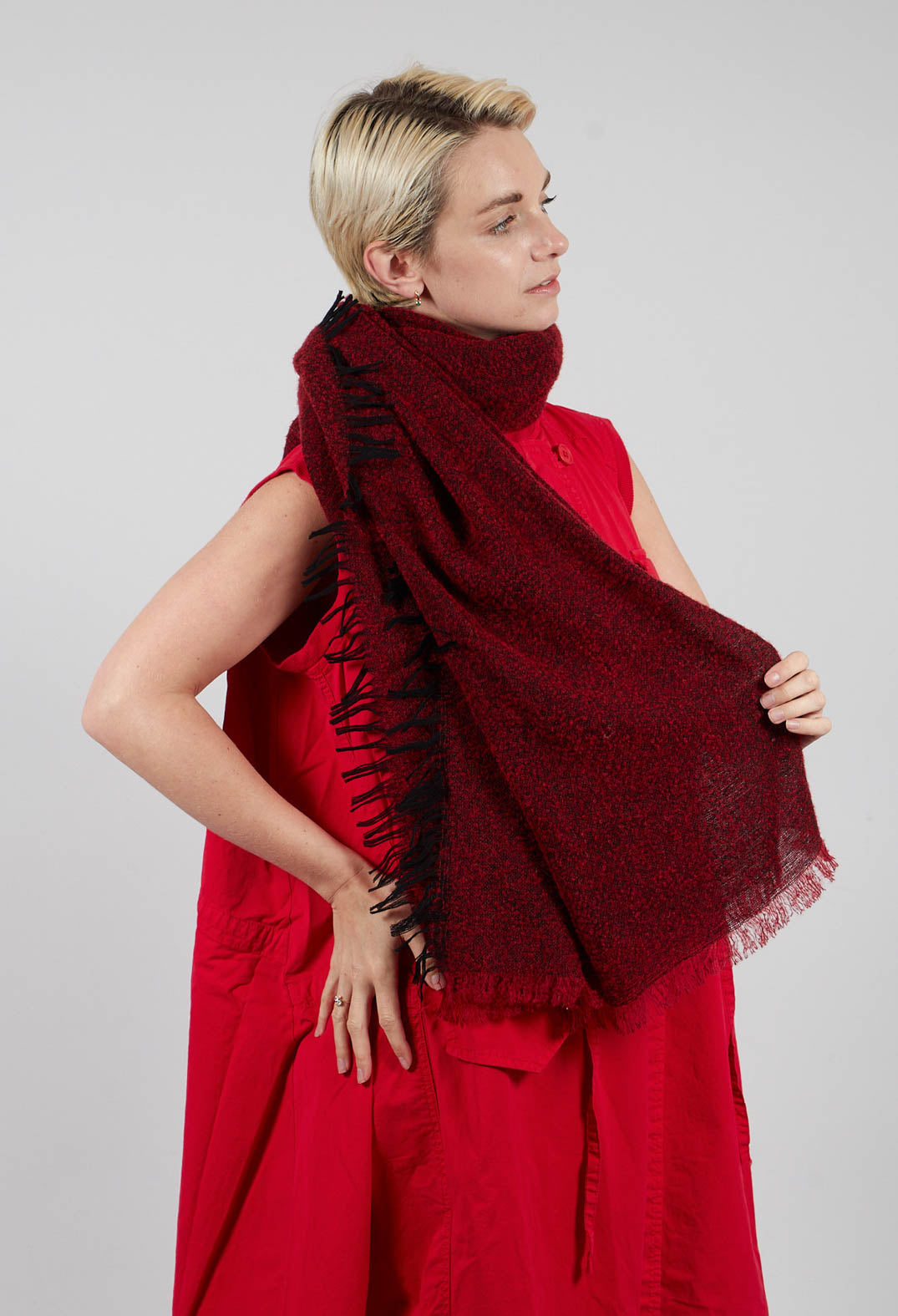 Raw Edge Scarf in Rose - 3361407