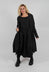Tulip Hem Coat in Black Stripe - 3411202