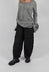 Balloon Leg Trousers in Black Stripe - 3410104