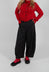 Wide Balloon Leg Trousers in Black Stripe - 3410107