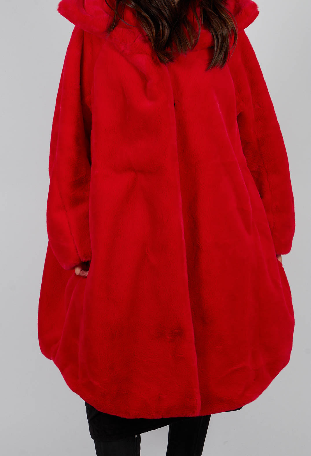 Oversized Faux Fur Coat in Rose - 3431202
